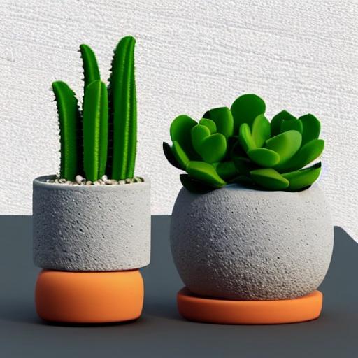 Image of Concrete Planters in comic style