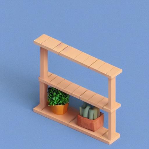 Image of Wooden Shelf in comic style